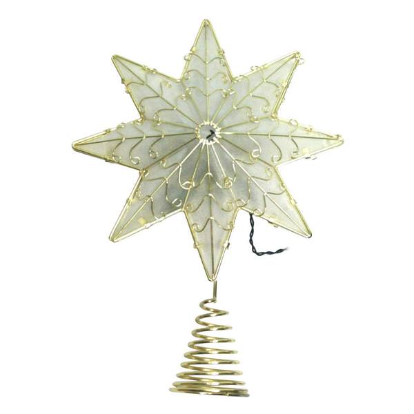 12.5" Pure White LED Lighted Wire Star Tree Topper
